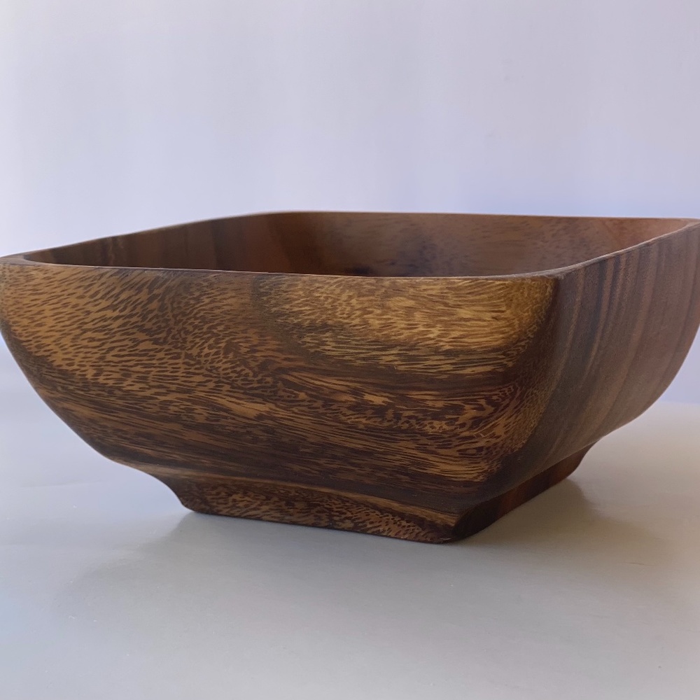 Pacific Merchants Acaciawood Square Snack Bowl